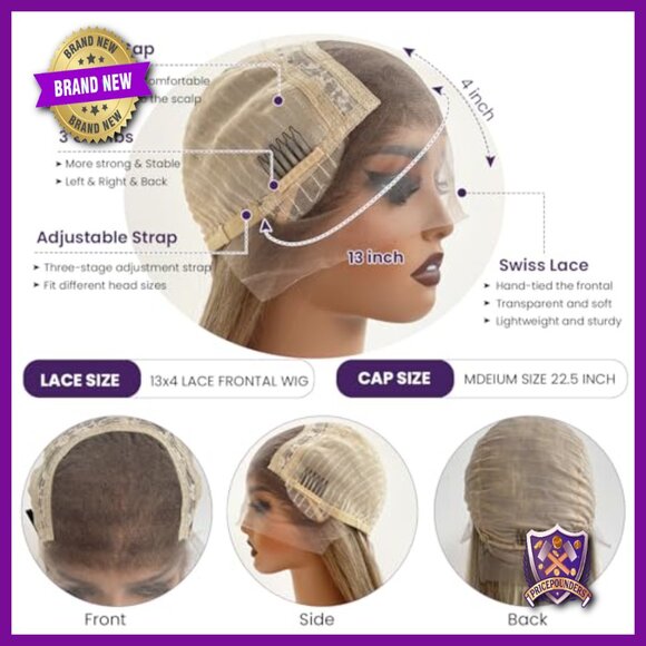 20 Inch Human Hair Lace Front Wig 180 Density Pre Plucked Glueless